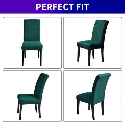 Howhic Stretch Chair Covers for Dining Room Set of 8, Removable Washable Dining Room Chair Covers, Dining Chair Slipcovers Seat Protector, Great Decor for Home and Banquet (Hunter, 8 Pack)