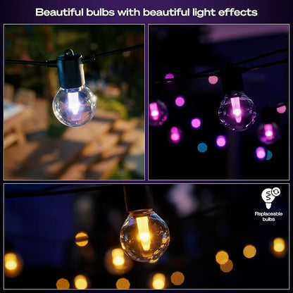 Philips Hue Festavia Globe Outdoor String Lights, White & Color Ambiance, 45ft,16 Bulbs, Dimmable, Control with Hue App or Voice, Bridge Required