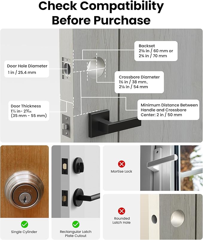 Lockin Veno Go Palm Vein Smart Lock with Built-in Wi-Fi & Matter, Keyless Entry Smart Deadbolt Door Lock, 5 Unlock Methods, ANSI Grade 3 Security, 7-Month Rechargeable Battery, IP53 Waterproof
