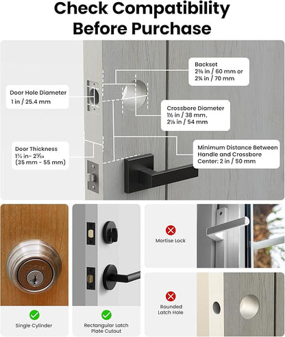 Lockin Veno Go Palm Vein Smart Lock with Built-in Wi-Fi & Matter, Keyless Entry Smart Deadbolt Door Lock, 5 Unlock Methods, ANSI Grade 3 Security, 7-Month Rechargeable Battery, IP53 Waterproof