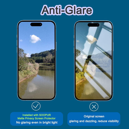 2 Pack Matte Privacy Screen Protector for iPhone 16 Pro 6.3", [Auto-Dust Removal and Auto-Alignment] Anti-Spy Anti-Glare Anti-Fingerprint Tempered Glass Film, Smooth & Sensitive Touch