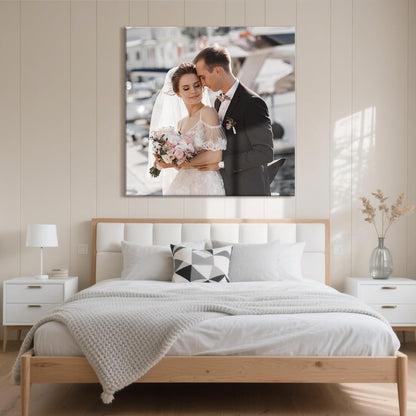 Personalized Custom Canvas Prints with Your Photos & Text, Customized Picture Print, Transform Own Images Into Framed Wall Art Digitally Printed Photo to Canvas, Keepsakes Gifts for Family 20x20’’