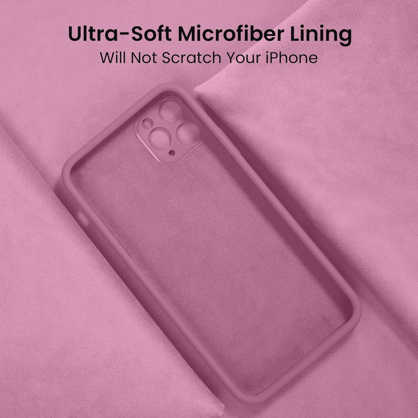 FireNova Designed for iPhone 13 Pro Max Case, Silicone [Camera Protection] Phone Case with [2 Screen Protectors], Soft Anti-Scratch Microfiber Lining Inside, 6.7 inch, Lilac Purple