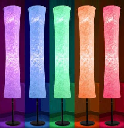 BLUEYE Floor Lamp,RGBCW 2700K-6500K,APP & Remote&Smart Voice Control, 2 X 60W Equivalent, No Hub Required,Compatible with Alexa Google Assistant, 60'' Standing Lamp for Bedroom, Similar Fabric