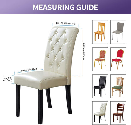 Joccun Chair Covers for Dining Room Set of 2,Dining Chair Slipcovers Stretch Dining Room Chair Covers Seat Protector,Washable Parsons Chair Cover for Home,Hotel,Banquet(Black,2 Pack)