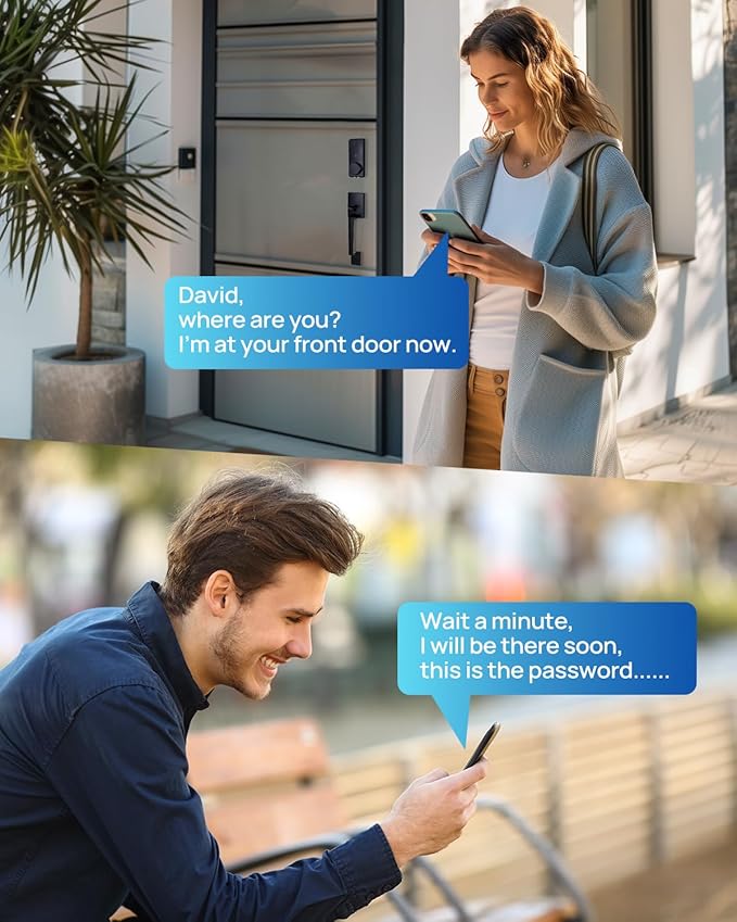 WiFi Front Door Lock Set - Fingerprint Smart Locks Handle Set Keyless Entry APP Smart Control with 2 Lever Handles Auto Lock Electronic Keypad Deadbolt for House Apartment