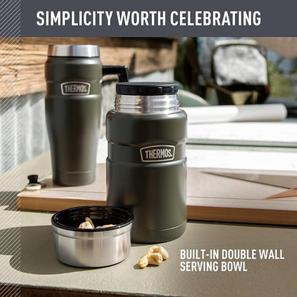 THERMOS Stainless King Vacuum-Insulated Food Jar, 24 Ounce, Matte Steel