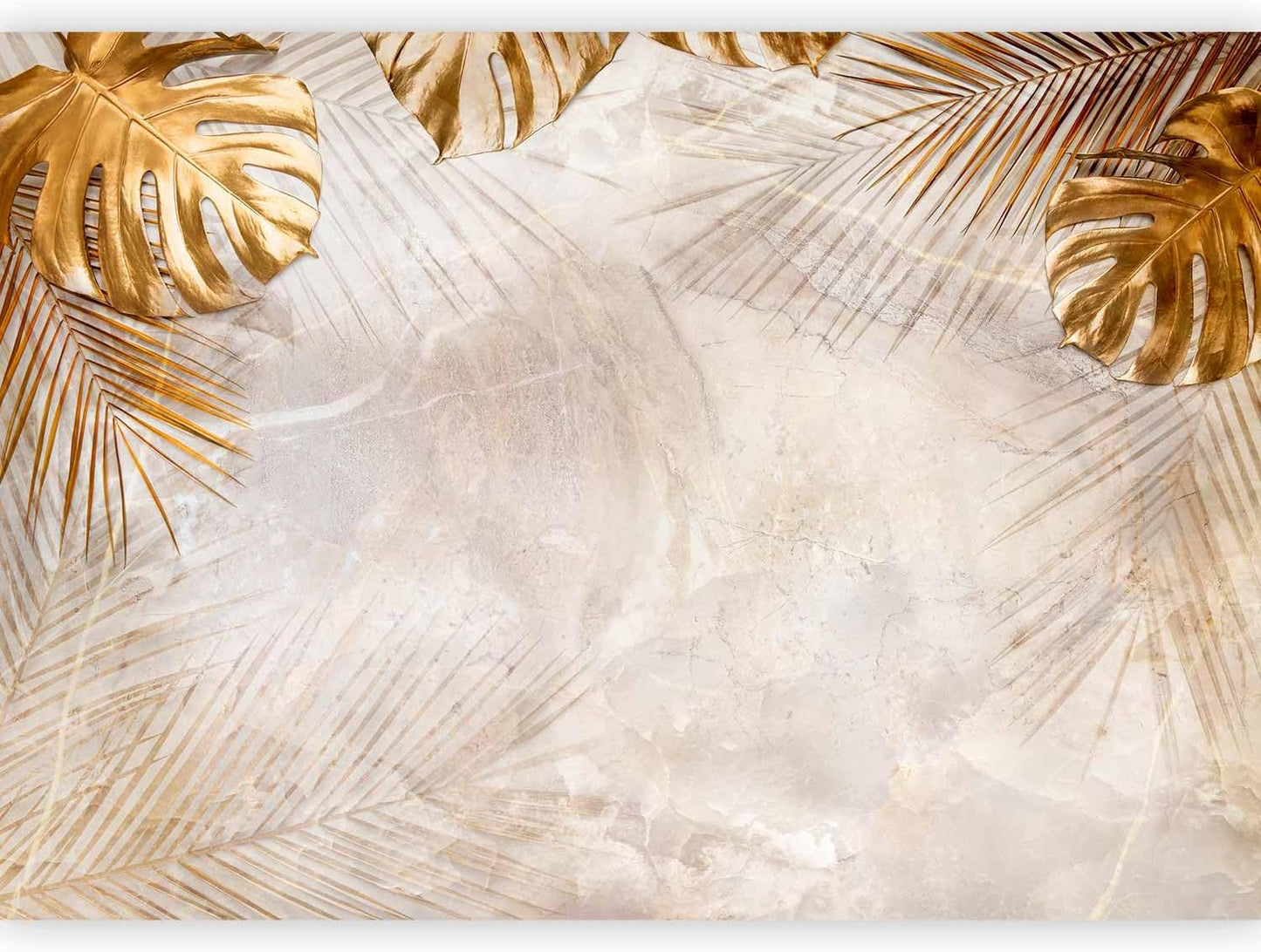 artgeist Wall Mural Tropical Leaves 177x124 in - XXL Non-Woven Wallpaper Fleece Wall Decor Photo Print Picture Image Design Monstera Palm Green Leaves b-C-0788-a-a