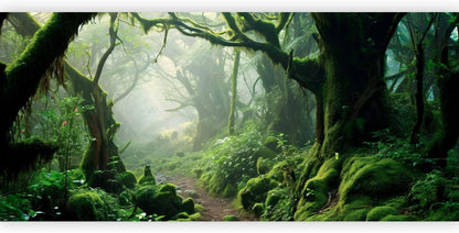 artgeist Premium Wall Mural Forest 216x98 in - Non-Woven Photo Wallpaper Art Print Fleece Wall Mural Decoration Poster Trees Forest Moss Mystery c-B-10183-a-a