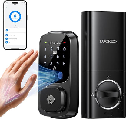 Smart Lock with Palm Vein, Keyless Entry Door Lock for Front Door, WiFi Electronic Door Lock with Keypad Deadbolt, Auto Lock, Voice Control, Compatible with Alexa & Google Assistant