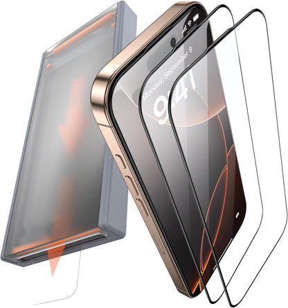 3 Pack for iPhone 15 Plus Tempered Glass Screen Protector, Dust Free CABIN, Auto Positioning, Bubble Free, High Definition, Easy Installation,9H+ Hardness