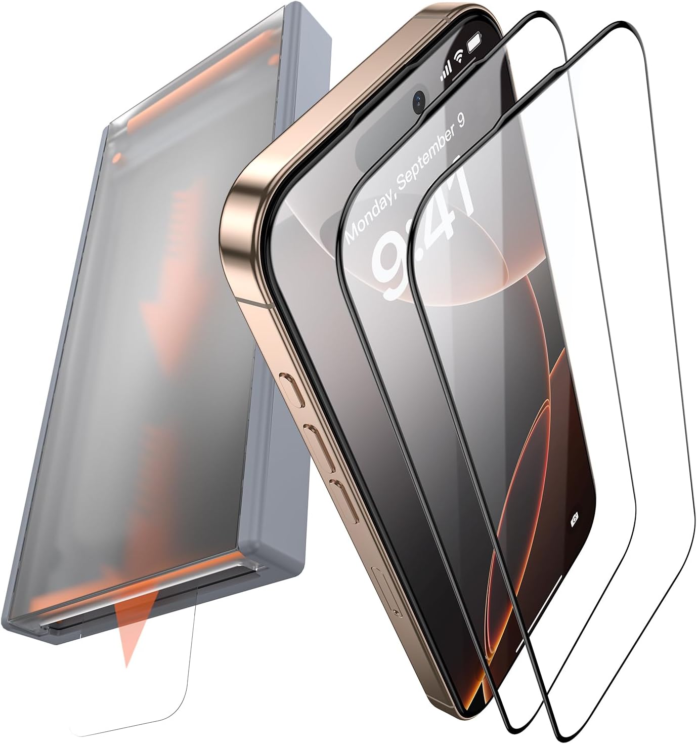 3 Pack for iPhone 14/iPhone 13/iPhone 13 Pro Tempered Glass Screen Protector, Dust Free CABIN, Auto Positioning, Bubble Free, High Definition, Easy Installation,9H+ Hardness