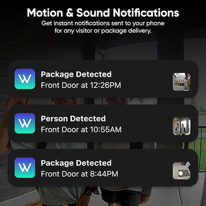 WYZE Wireless Duo Cam Video Doorbell (Chime Included), Battery Powered, 2K Full HD Video, 2 Cameras (People and Package), 2-Way Audio, Color Night Vision
