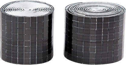 Self Adhesive Mosaic Tiles, 3200 Pieces Disco Ball Tiles, 5 x 5 mm Glass Mirror Mosaic Tiles, Square Mirror Tiles Sticker for DIY Vase, Art Collage, Photo Frames, Home Party 2 Rolls (Black)