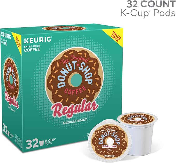 Keurig K-Mini Plus Single Serve Coffee Maker with Donut Shop Coffee Pods, 32 count