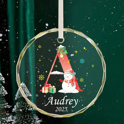 Personalized Christmas Ornaments with Initial Name, Acrylic Custom Monogram Initial A-Z Christmas Ornament 2025 for Kids Family Friends, Customized Letter Name Ornaments for Christmas Tree Decorations