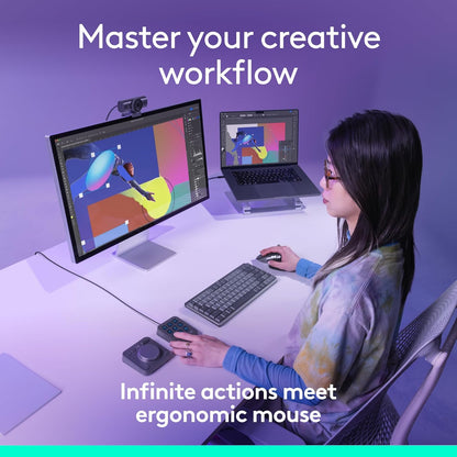 Logitech MX Master 3S Wireless Mouse Standard Edition with Logi Bolt USB Receiver + MX Creative Console: Mouse, Programmable Keys and Dial for Graphic Design, Video Editing, Adobe and More - Graphite