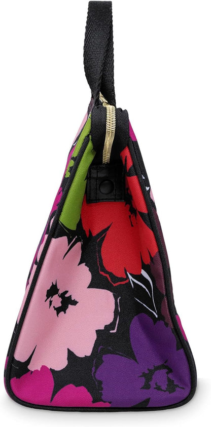 kate spade new york Portable Soft Cooler Lunch Bag, Thermal Tote with Insulated Interior Lining and Storage Pocket, Lunch Tote for Women, Painterly Blooms
