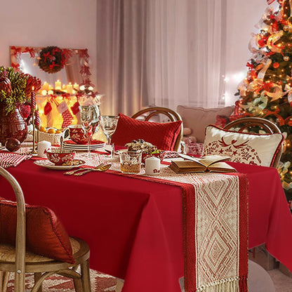 sancua Rectangle Tablecloth - 70 x 120 Inch - Stain and Wrinkle Resistant Washable Polyester Table Cloth, Decorative Fabric Table Cover for Dining Tables, Buffet Parties and Camping, Red