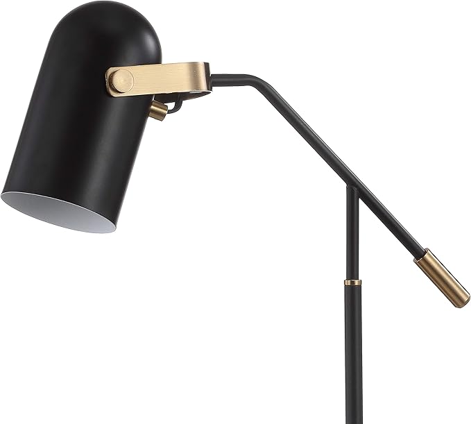 JONATHAN Y 19.25" Black/Brass Gold Edison Metal LED Task Lamp, Contemporary Industrial Adjustable Desk Lamp for Home Office, Reading, UL Listed, LED Bulb Included JYL6116A