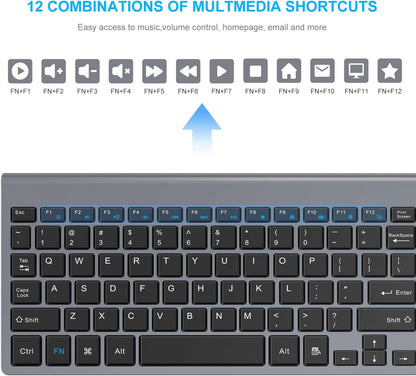 LeadsaiL Wireless Keyboard and Mouse Combo, Wireless USB Mouse and Computer Keyboard Set, Compact and Silent for Windows Laptop, Desktop, PC