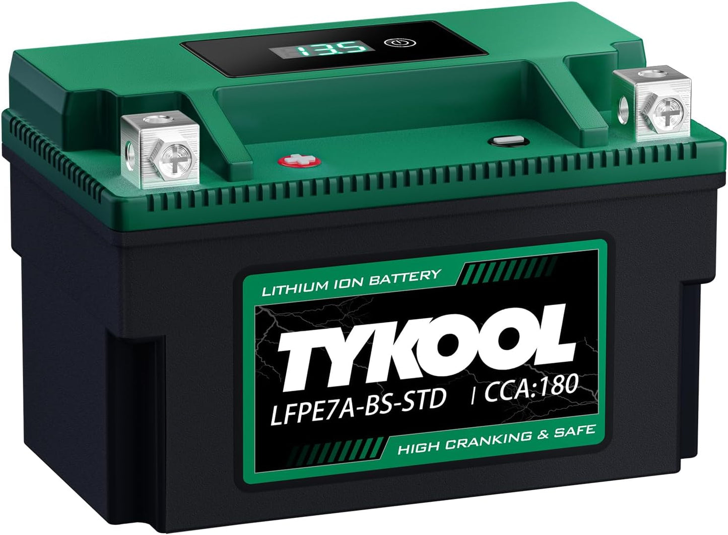 YTX7A-BS-STD 12.8V 3AH 180CCA LiFePO4 Lithium Motorcycle Battery fit for ATV,UTV, Riding Lawn Mower，Snowmobile，Scooter, Personal watercraft, Jet Ski, 4 Wheeler and more.