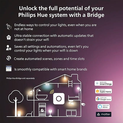 Philips Hue Twilight Smart LED Sleep and Wake-Up Lamp, White & Color Light, Bluetooth Compatible, Voice Control with Alexa, Apple Home & Google Assistant, Black