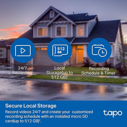 Tapo 1080P Outdoor Wired Pan/Tilt Security Wi-Fi Camera, 360° View, Motion Tracking, Works with Alexa & Google Home, Night Vision, Free AI Detection, Cloud & SD Card Storage(up to 512GB), Tapo C500…