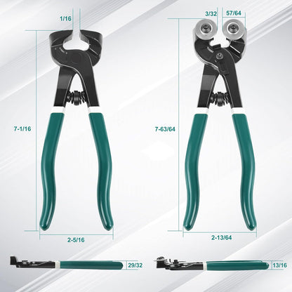 2Pcs Glass Tile Nippers Set, Heavy Duty Wheeled Glass Mosaic Nipper & Hd Ceramic Tile Nipper, Tile Cutter, Mosaic Cutter Tool for Cutting Glass Mosaic, Ceramics, Stone, Metal