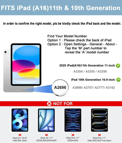 Magic Keyboard Case for iPad 11th (A16, 2025)/10th Generation 2022, Magnetic Stand with Multi-Touch Trackpad, iPad 10.9-inch 10th Gen /11th Gen Keyboard Case, Floating Cantilever Stand,Backlit,Black