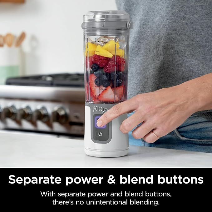 Ninja Blast 16 oz. Personal Portable Blender with Leak Proof Lid and Easy Sip Spout, Perfect for Smoothies, Cordless, USB-C Rechargeable, Dishwasher Safe Parts (Renewed) (White)