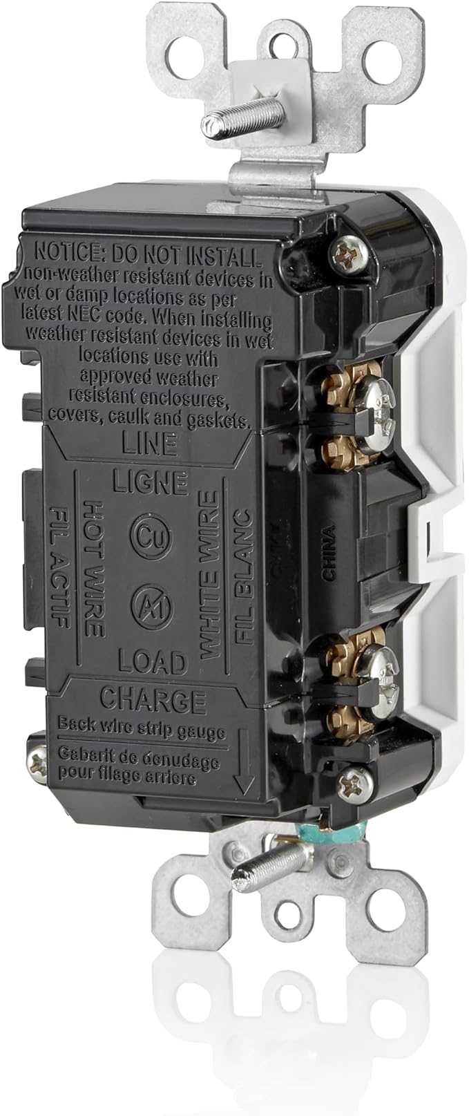 Leviton Smart GFCI, 15 Amp, Self Test, Tamper-Resistant with LED Indicator Light, Send Notifications Directly to Your Smartphone, D2GF1-KW, White