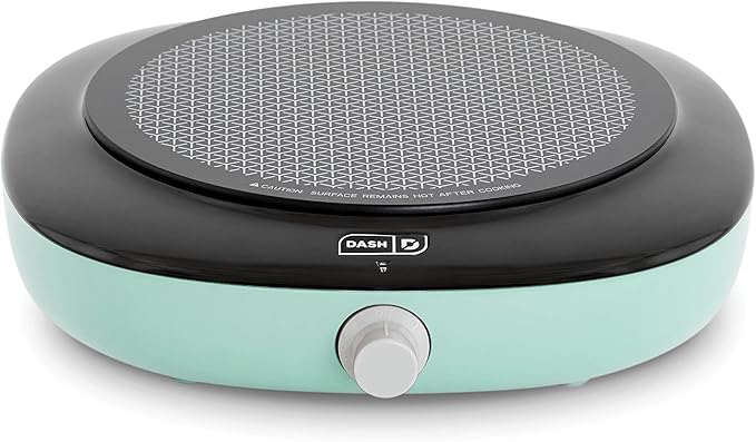 Dash Pyroceram Glass Burner - Designed for Multi-Function Cooking - Lightweight Device with Durable Pyroceram Glass - Quick Infrared Heating System & Five-Temperature Settings - Aqua