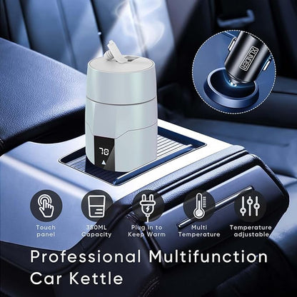 Electric Heating Kettle with Temperature Control, 40~100 ℃ Adjustable, Mini Portable Travel Electric Water Mug, Anti-leakage, 300W Fast Heating Insulation Cup, Anti-dry Fever, Auto- shutdown, Gray