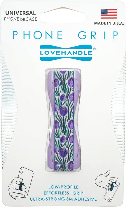 LOVEHANDLE Universal Phone Grip for Smartphones & Mini Tablets - Phone Holder for Hand - Wireless Charging Compatible - Made in The USA - Veri Violet