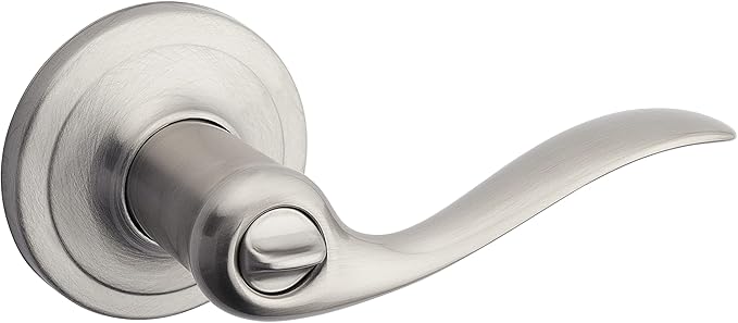 Kwikset Tustin Entry Door Handle with Lock and Key, Secure Keyed Reversible Lever Exterior, Doorlock, For Front Entrance and Bedrooms, Satin Chrome, Pick Resistant Smartkey Rekey Security
