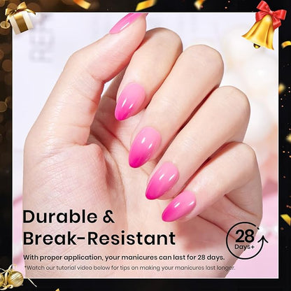 Beetles Gel Nail Tips 576Pcs Pre-shape Short Almond Etch-X Nail Tips,12 Sizes Soft Acrylic False Nail Tips Half Matte Full Cover Easy DIY Press On Nail Extensions Art Salon Gift Set for Women