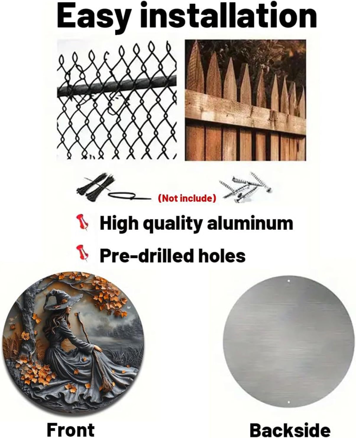 Fanyil/Olygee/Sherum/Shirem/Pubyfun/Glosrity/Libilin/Graddi/Solymody/Gowebs/Goredny/Vianys Witching Hour, Door Way Hanging Decor Halloween, 2D Wooden Round Witches Sign (A, ‎7.87")
