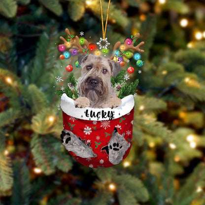 Wheaten Terrier Dog Christmas Ornament, Wheaten Terrier in Snow Pocket Christmas Tree Ornament, Dog Lovers Gift Idea Xmas Decor, Christmas Decorations for Tree, Christmas Ornament Gift for Dog Lovers