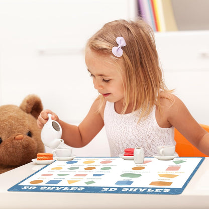 Educational Preschool Placemats for Kids Set of 6 Boho Toddler Plastic Placemat Reusable Washable Children Montessori Eat Table Mat for Homeschool Nursery Kindergarten Classroom Dining Table