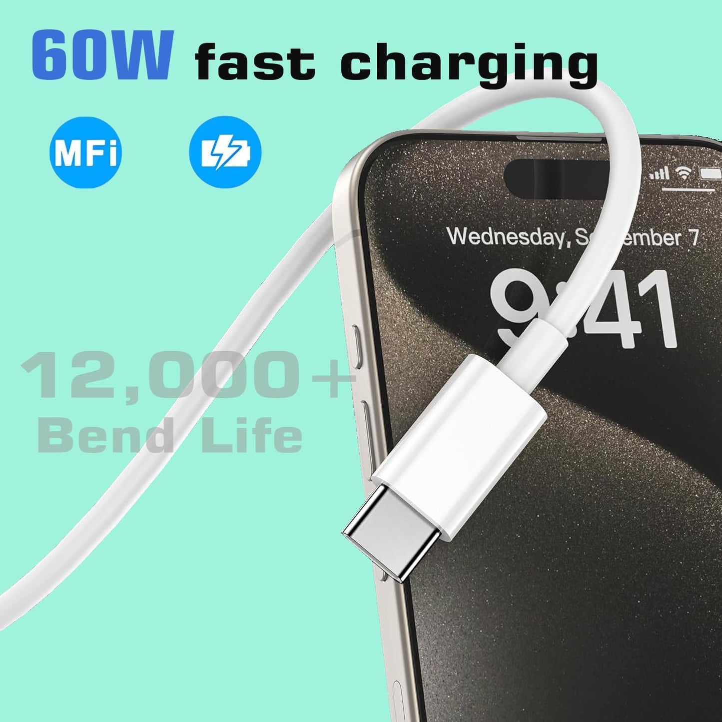 iPhone 16 Charger Fast Charging, 3Pack 20W USB C Fast Charger Plug 10ft USB C to USBC Cable Cord Compatible iPhone 16/16 Pro Max/15 Pro/15 Plus,iPad Air M2 11/13 inch,iPad Pro M4 11/13inch,iPadAir 4/5