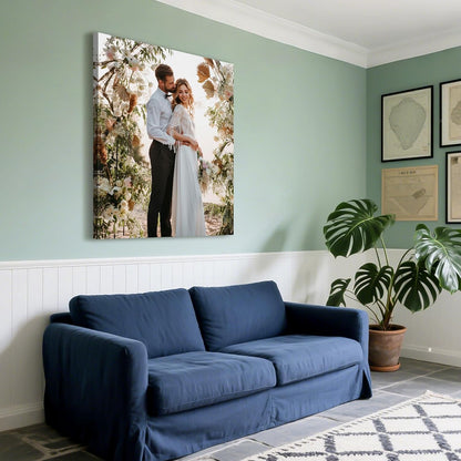 Custom Canvas Prints with Your Photos - Personalized Pictures Print, Customized Photo Gifts, Wall Art Poster Canvas Printing for Wedding, Family, Baby, Pets, Home Office Decor, Wrapped Frame 24x30