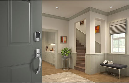 Schlage Encode Smart WiFi Deadbolt Lock for Front Door - Keyless Entry with App or Touchscreen - Works with Alexa, Hey Google, & Airbnb - Create Codes for Guests - Bright Chrome