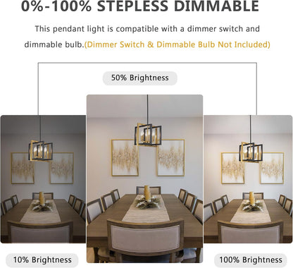 ANKYLHUA Black Gold Chandelier,6-Lights Ceiling Light Fixture E12,Adjustable Hight Pendant Lights Kitchen Island,Chandeliers for Dining Room,Bedroom,Entryway,Foyer