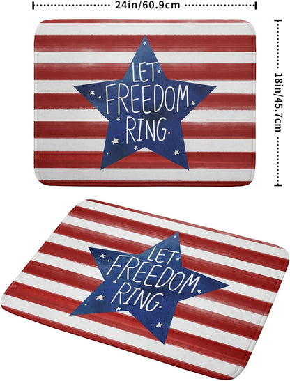 4th of July Dish Drying Mat for Kitchen Counter Patriotic Absorbent Reversible Microfiber Kitchen Countertop Protector Dishes Pad Large 18x24 inch