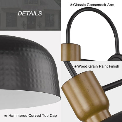 Outdoor Barn Light Gooseneck Barn Light, Farmhouse Exterior Wall Mount Light Vintage Wall Lighting Fixture Industrial Sconce Lantern for Porch, Entryway, Garage, Black, 1 Pack