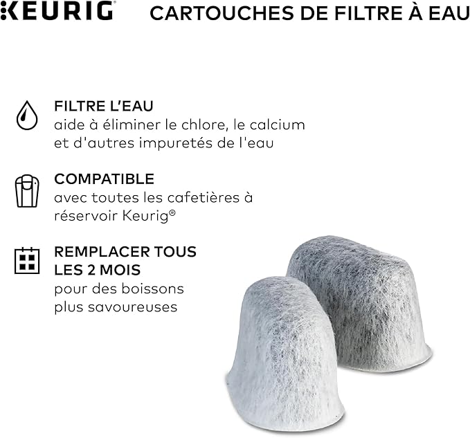 Keurig Water Filter Refill Cartridges, Replacement Water Filter Cartridges, Compatible with 2.0 K-Cup Pod Coffee Makers, 2 Count