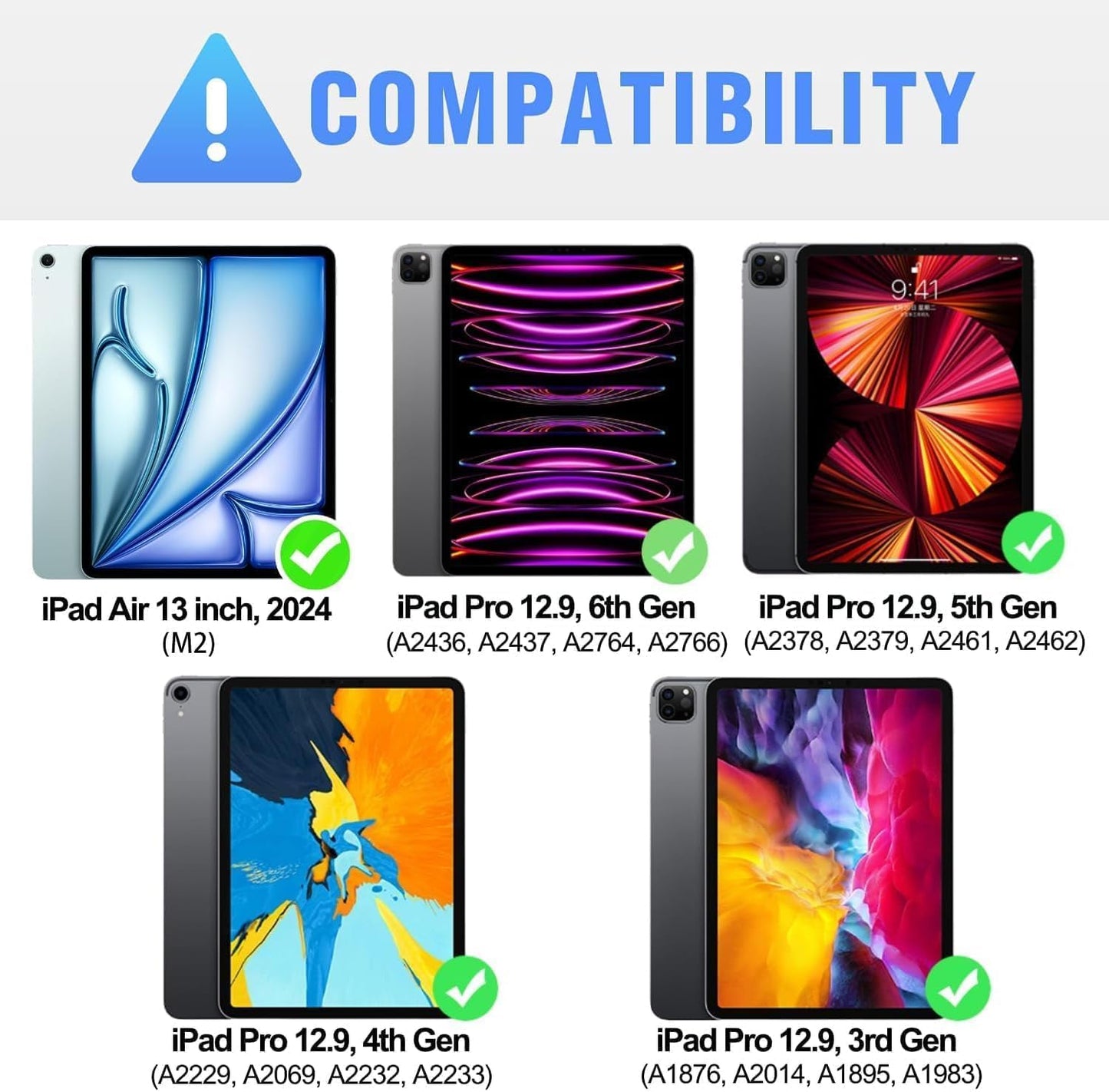 Nillkin 12.9 inch iPad pro case with Keyboard, Magic Keyboard for iPad Air 13 2024 and iPad Pro 12.9 (6th, 5th, 4th, 3rd Gen), Detachable Backlit Magnetic Keyboard Case, Slide Camera Cover, Black