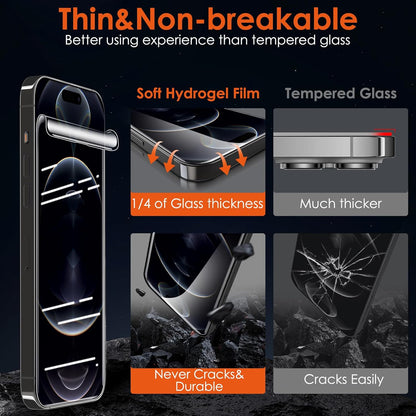 [3 Pack Soft Hydrogel Film Screen Protector for iPhone 15 Pro Max/iPhone 15 Plus, Upgraded Non-breakable Flexible TPU for iPhone 15 Pro Max Screen Protector Film (NOT Glass)
