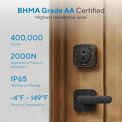 ULTRALOQ Bolt Fingerprint Smart Lock with Door Sensor, Built-in WiFi, Works with Apple Home, Alexa, Google, SmartThings, Keyless Entry Deadbolt with App, Code, Remote Control, Auto-Lock, BHMA Cert.